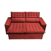 Sofá 3 Lugares Retrátil E Reclinável Cama Inbox Slim 1,80m Velusoft Vermelho - 5