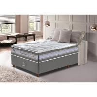 Conjunto Cama Box Solteiro De Molas Ensacadas D33 Cama Inbox Select Firme 88x188x71 Cinza - 1