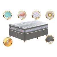 Conjunto Cama Box Solteiro De Molas Ensacadas D33 Cama Inbox Select Firme 88x188x71 Cinza - 5