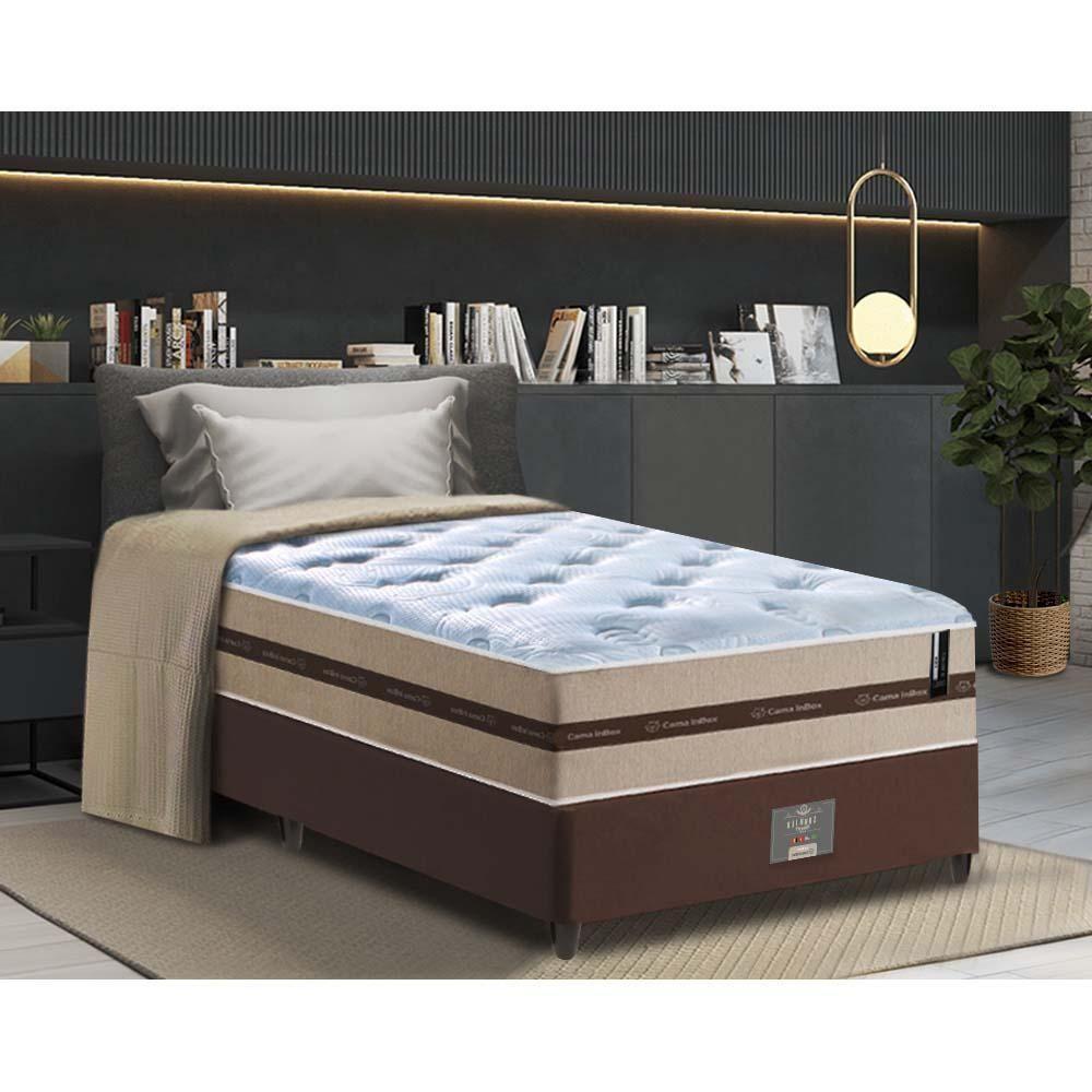 Conjunto Cama Box Solteiro (colchão + Box) De Molas Cama Inbox Smart Pró 88x188x60 Bege - 1