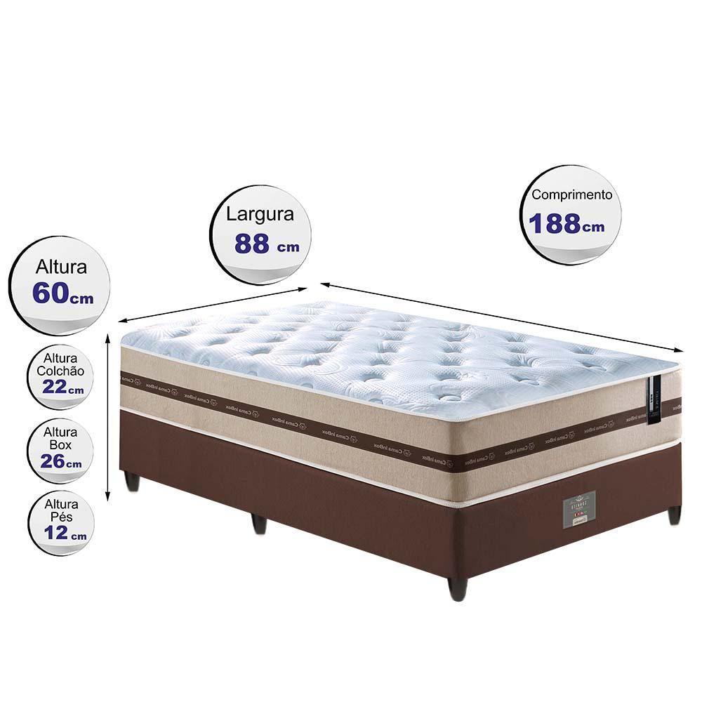 Conjunto Cama Box Solteiro (colchão + Box) De Molas Cama Inbox Smart Pró 88x188x60 Bege - 4
