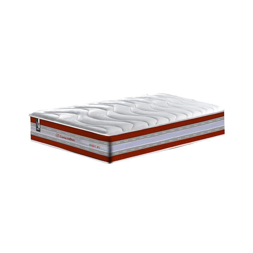 Conjunto Cama Box Solteiro De Molas Ensacadas D33 Cama Inbox Select Firme 88x188x71 Vermelho - 4