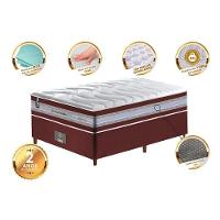 Conjunto Cama Box Solteiro De Molas Ensacadas D33 Cama Inbox Select Firme 88x188x71 Vinho - 5