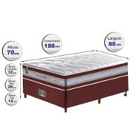 Conjunto Cama Box Solteiro De Molas Ensacadas D33 Cama Inbox Select Firme 88x188x71 Vinho - 6
