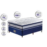 Conjunto Cama Box Solteiro De Molas Ensacadas D33 Cama Inbox Select Firme 88x188x71 Azul - 6