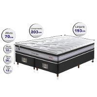 Conjunto Cama Box King De Molas Ensacadas D33 Cama Inbox Select Firme 193x203x71 Preto - 6