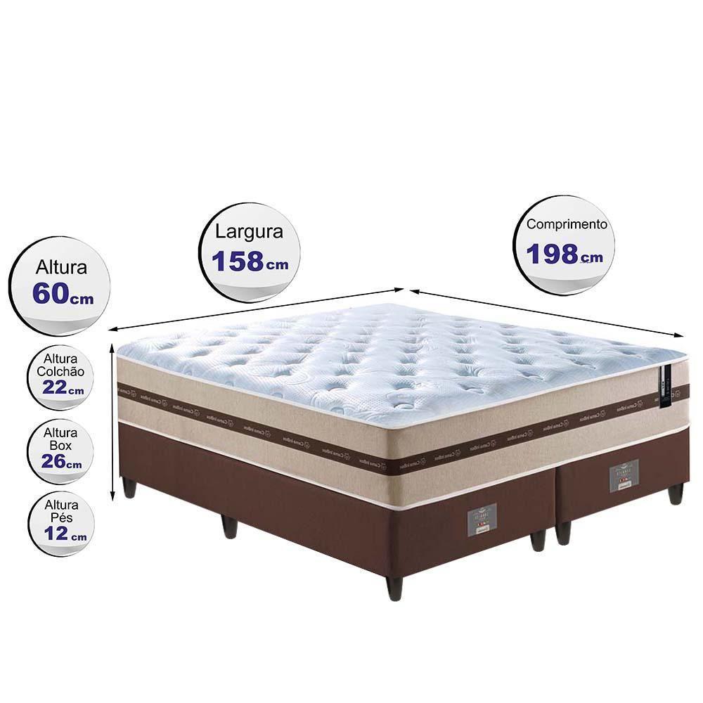 Conjunto Cama Box Queen (colchão + Box) De Molas Cama Inbox Smart Pró 158x198x60 Bege - 4