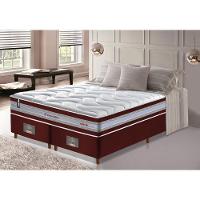 Conjunto Cama Box King De Molas Ensacadas D33 Cama Inbox Select Firme 193x203x71 Vinho - 1