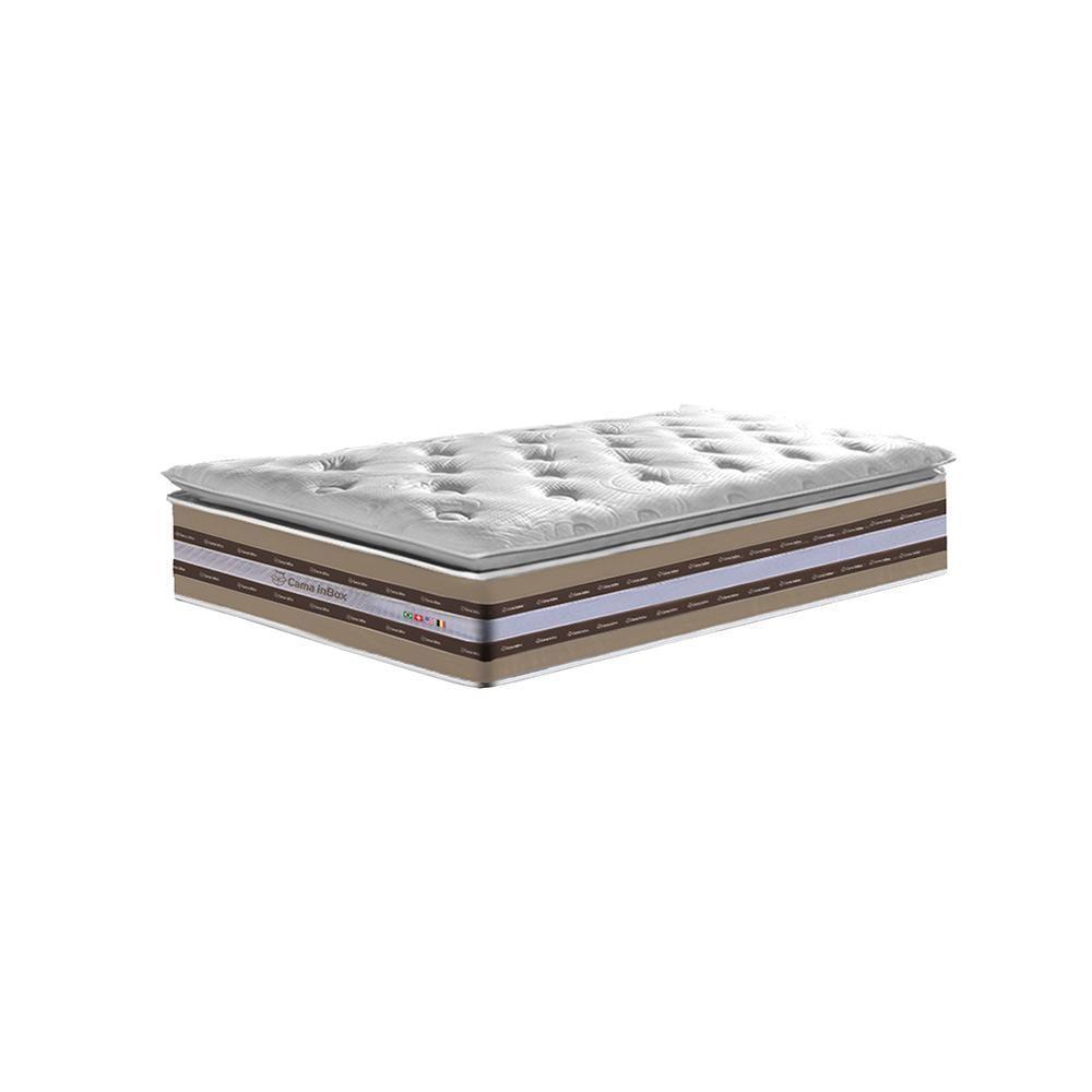 Conjunto Cama Box Solteiro De Molas Ensacadas D33 Com Pillow Top Cama Inbox Select 88x188x71 Bege - 3