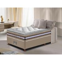Conjunto Cama Box Solteiro De Molas Ensacadas D33 Com Pillow Top Cama Inbox Select 88x188x71 Bege - 1