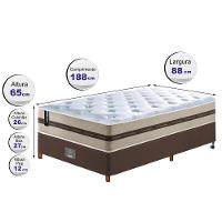 Conjunto Cama Box Solteiro De Molas Ensacadas Cama Inbox Select Basic 88x188x65 Bege - 5