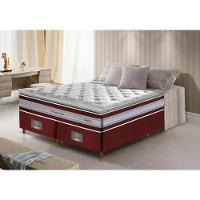 Conjunto Cama Box King De Molas Ensacadas D33 Com Pillow Top Cama Inbox Select 193x203x71 Vinho - 1