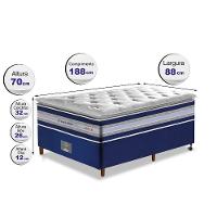 Conjunto Cama Box Solteiro De Molas Ensacadas D33 Com Pillow Top Cama Inbox Select 88x188x71 Azul - 5