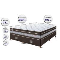 Conjunto Cama Box King De Molas Ensacadas Cama Inbox Select Euro Soft 193x203x71 Café - 6