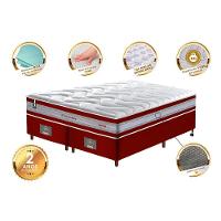 Conjunto Cama Box King De Molas Ensacadas D33 Cama Inbox Select Firme 193x203x71 Vermelho - 5