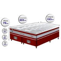 Conjunto Cama Box King De Molas Ensacadas D33 Cama Inbox Select Firme 193x203x71 Vermelho - 6