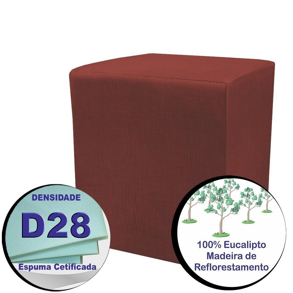 Puff Zelda Quadrado Multiuso 43x43x43cm Tecido Suede Vermelho - 2