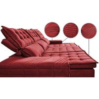 Sofá 3 Lugares Retrátil E Reclinável Cama Inbox Senses 2,00m Velusoft Vermelho - 6