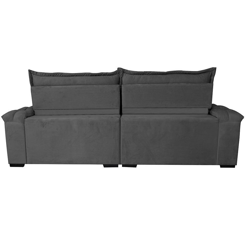 Sofá Retrátil E Reclinável 2,35M Cama Inbox Big Fresh Com Softgel D40 Velupluma Cinza - 4