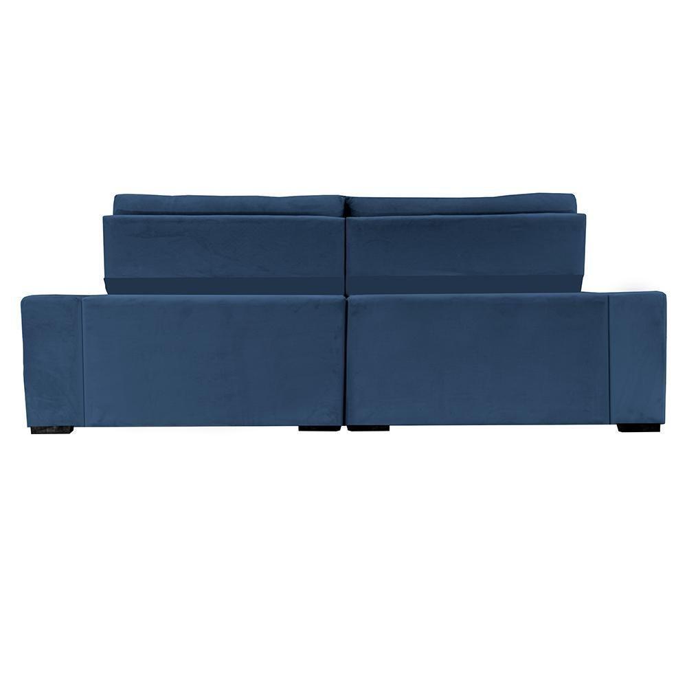 Sofá Retrátil E Reclinável 2,35M Cama Inbox Big Puffer Com Softgel D40 Velupluma Azul - 4