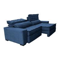 Sofá Retrátil E Reclinável 2,35M Cama Inbox Big Puffer Com Softgel D40 Velupluma Azul - 2