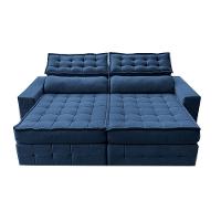 Sofá Retrátil E Reclinável 2,35M Cama Inbox Big Puffer Com Softgel D40 Velupluma Azul - 5