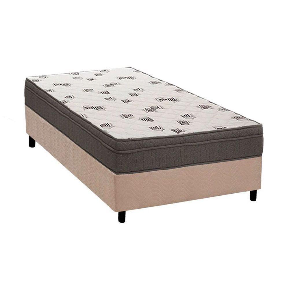Cama Box Solteiro: Colchão Espuma D45 Ortobom Light Saúde Ortopilow + Base CRC Suede Clean(88x188) - 1