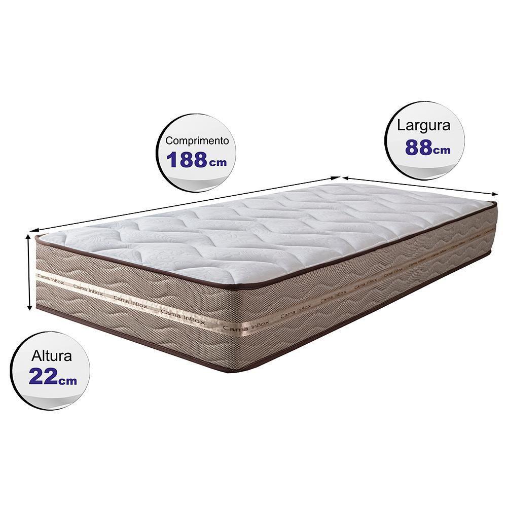 Colchão Solteiro De Molas Ensacadas 88x188x22 Cama Inbox Smart Gold Bege - 6