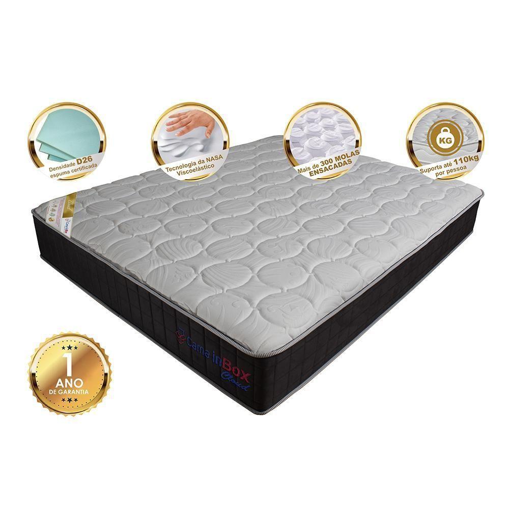 Colchão Casal Com Molas Ensacadas Cama Inbox Cloud Cinza 138x188x28 - 4