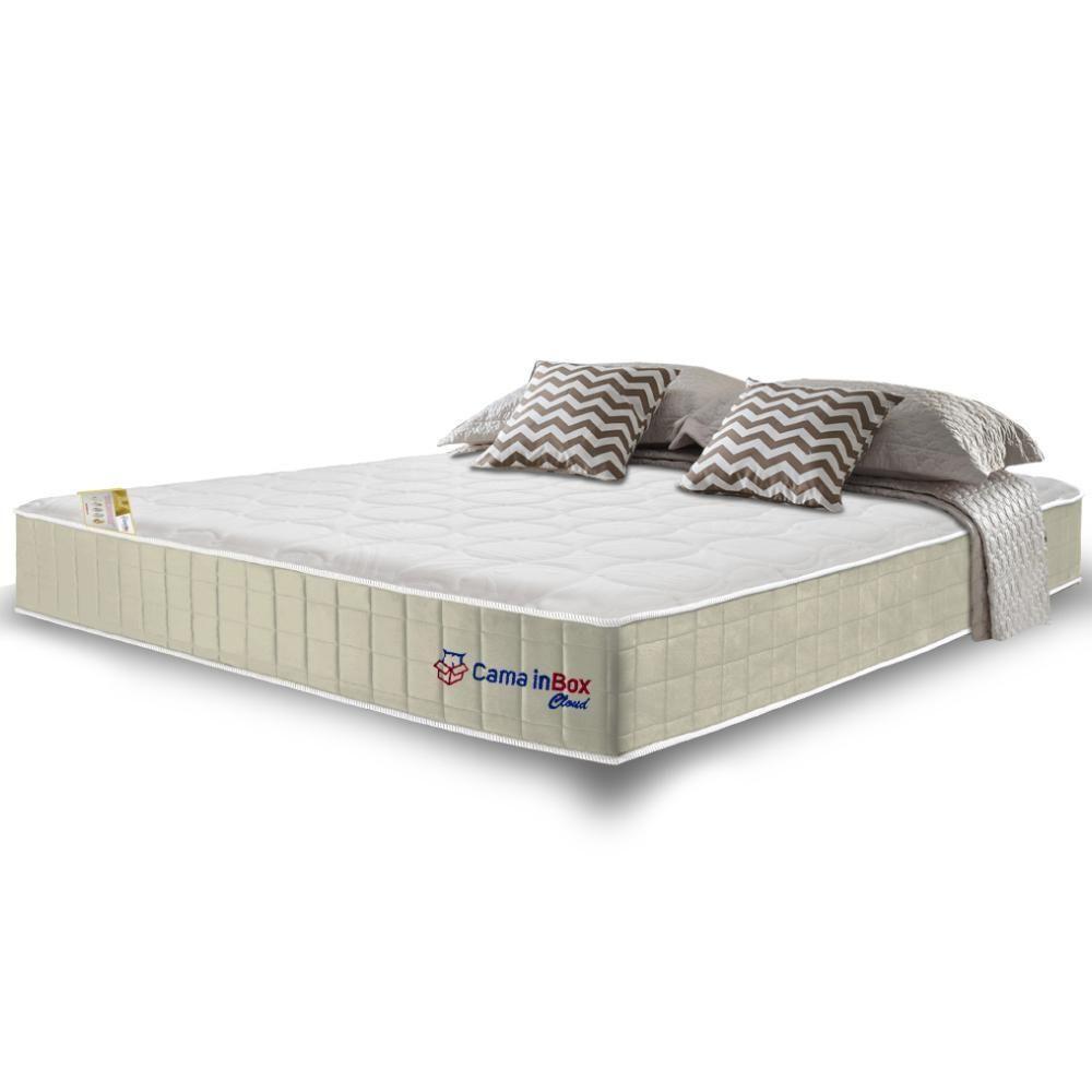 Colchão King Com Molas Ensacadas Cama Inbox Cloud Bege 193x203x28 - 1