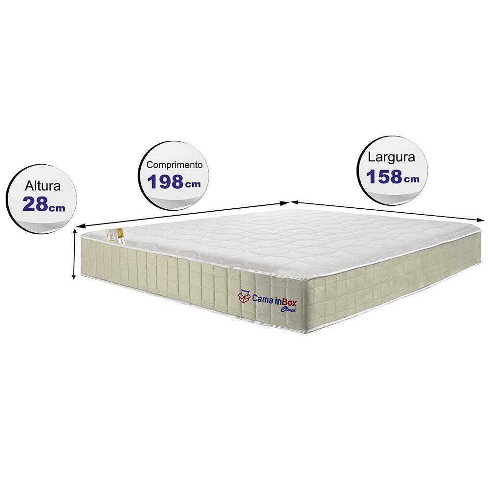 Colchão Queen Com Molas Ensacadas Cama Inbox Cloud Bege 158x198x28 - 4