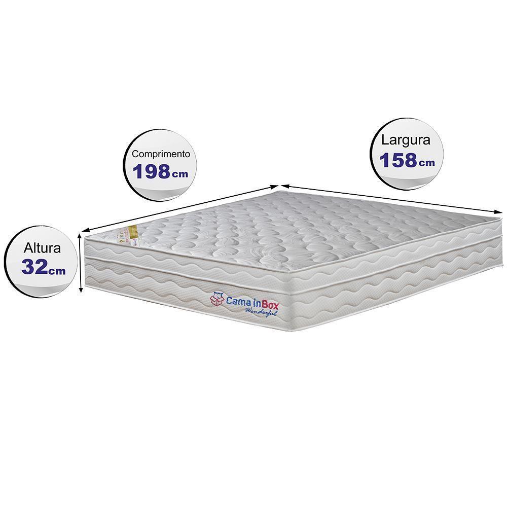 Colchão Queen Com Molas Ensacadas Cama Inbox Wonderful Branco 158x198x32 - 4