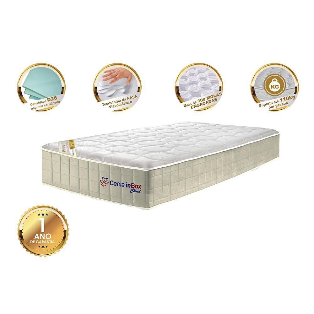 Colchão Solteiro Com Molas Ensacadas Cama Inbox Cloud Bege 88x188x28 - 3