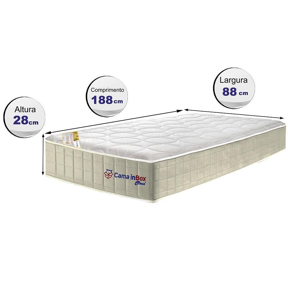 Colchão Solteiro Com Molas Ensacadas Cama Inbox Cloud Bege 88x188x28 - 6