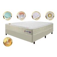 Conjunto Cama Box Casal Com Molas Ensacadas Cama Inbox Cloud Bege 138x188x67 - 5