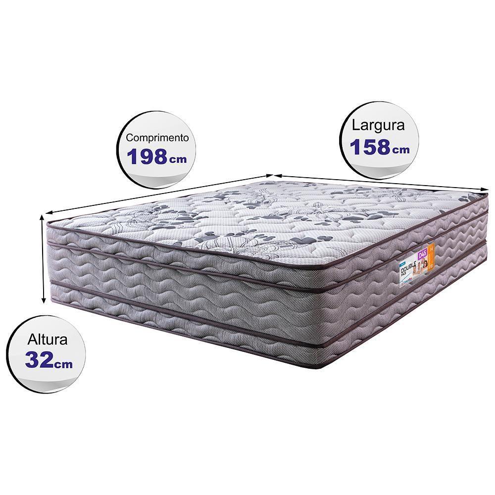Colchão Queen Ortopédico 158x198x32 Double Face Espuma D45 Cinza - 6