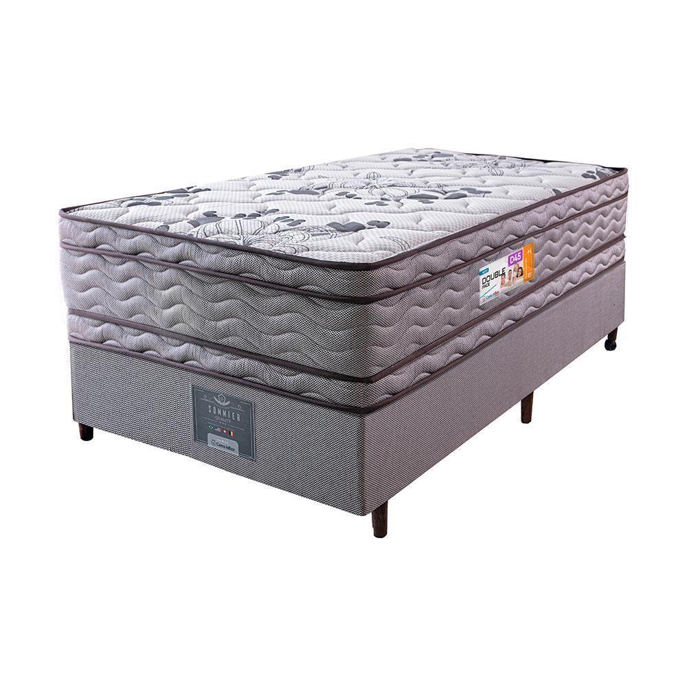 Cama Box Solteiro Colchão Ortopédico + Box 88x188x71 Double Face Espuma D45 Cinza - 3