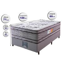 Cama Box Solteiro Colchão Ortopédico + Box 88x188x71 Double Face Espuma D45 Cinza - 6