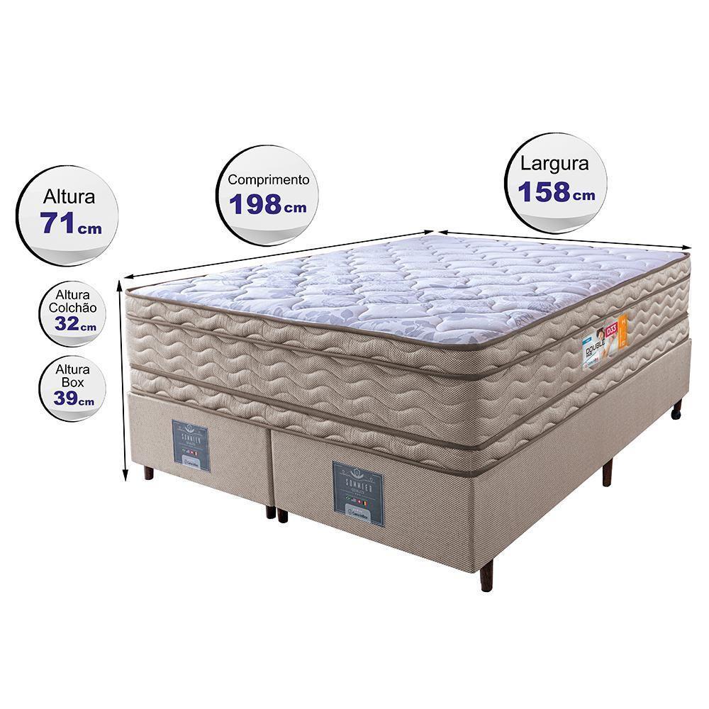 Cama Box Queen Colchão Ortopédico + Box 158x198x71 Double Face Espuma D33 Dourado - 6