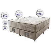 Cama Box King Colchão Euro + Box 193x203x71 Molas Ensacadas Cama Inbox Ocean Bege - 6