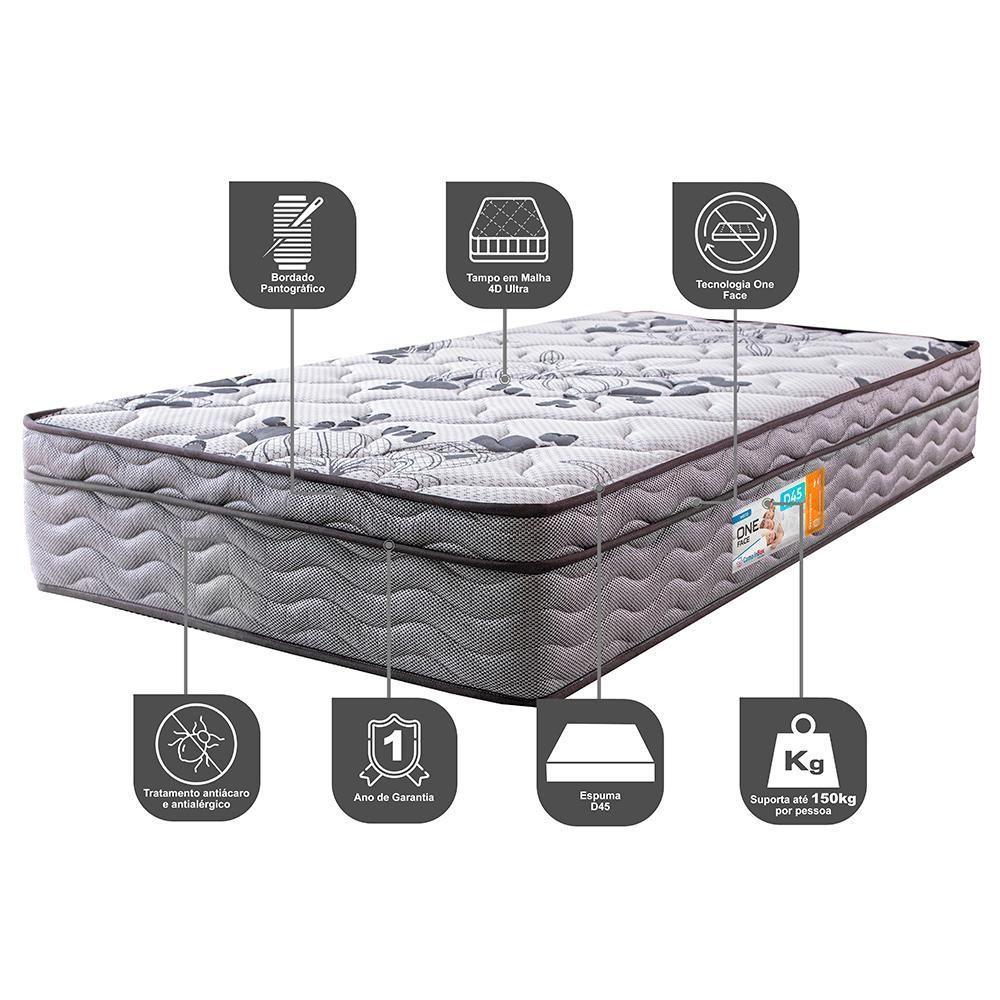 Colchão Solteiro Ortopédico 88x188x28 One Face Espuma D45 Cinza - 5