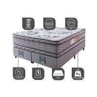 Cama Box King Colchão Ortopédico + Box 193x203x71 Double Face Espuma D45 Cinza - 5