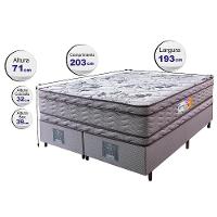 Cama Box King Colchão Ortopédico + Box 193x203x71 Double Face Espuma D45 Cinza - 6