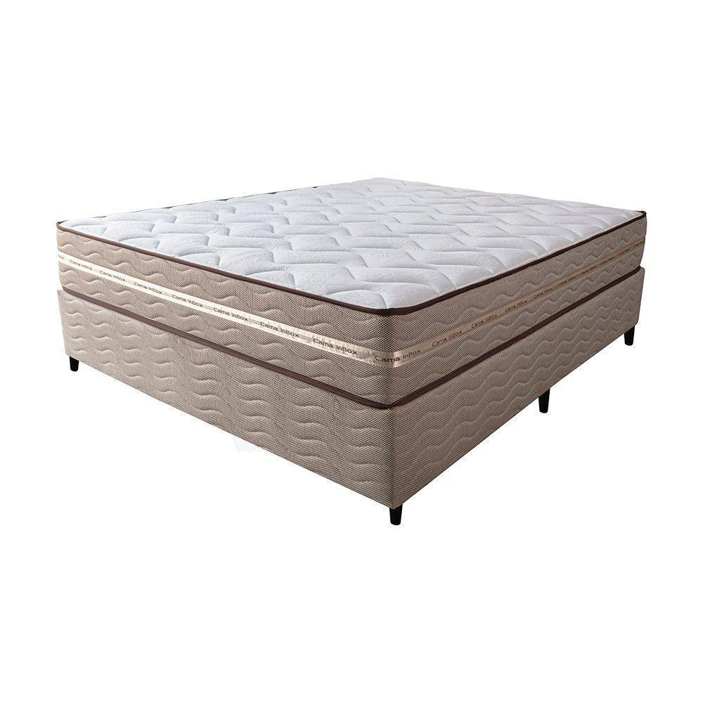 Cama Box Casal (colchão + Box) 138x188x60 De Molas Ensacadas Cama Inbox Smart Gold Bege - 3