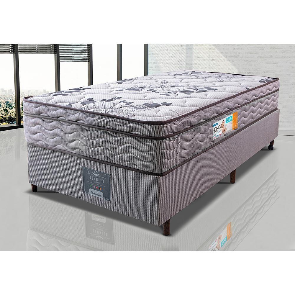 Cama Box Solteiro Colchão Ortopédico + Box 88x188x67 One Face Espuma D45 Cinza - 1