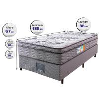 Cama Box Solteiro Colchão Ortopédico + Box 88x188x67 One Face Espuma D45 Cinza - 6