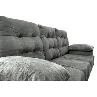 Conjunto Sofá Luxemburgo 3 E 2 Lugares 1,52m E 2,02m Suede Cinza