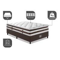 Cama Box Solteiro Colchão + Box 88x188 Molas Ensacadas Cama Inbox Relax Pillow Café