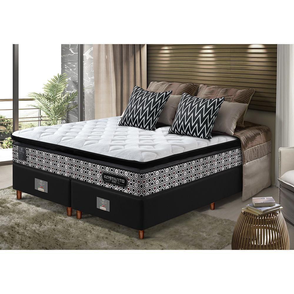 Cama Box King Colchão Pillow Top + Box 193x203x70 Molas Ensacadas Cama Inbox Abstrato - 1