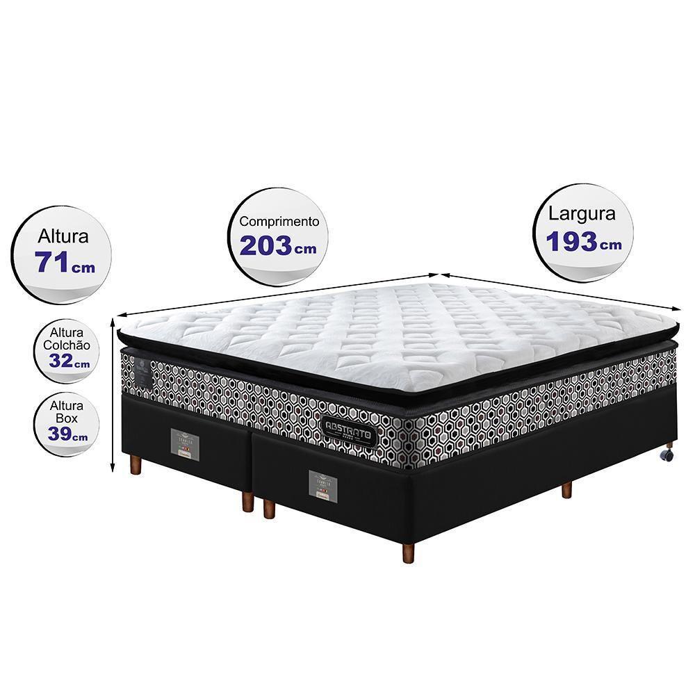Cama Box King Colchão Pillow Top + Box 193x203x70 Molas Ensacadas Cama Inbox Abstrato - 6